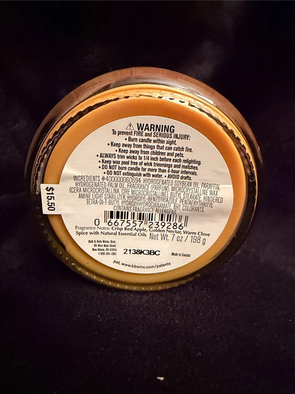 Bath & Body Works Leaves Scented Candle - Orange and Red Accents